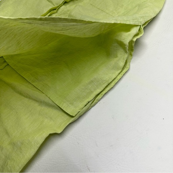 Chico’s Linen Green Button-up Blouse, Sleeveless with Collar Woman Size 2 - Picture 9 of 10